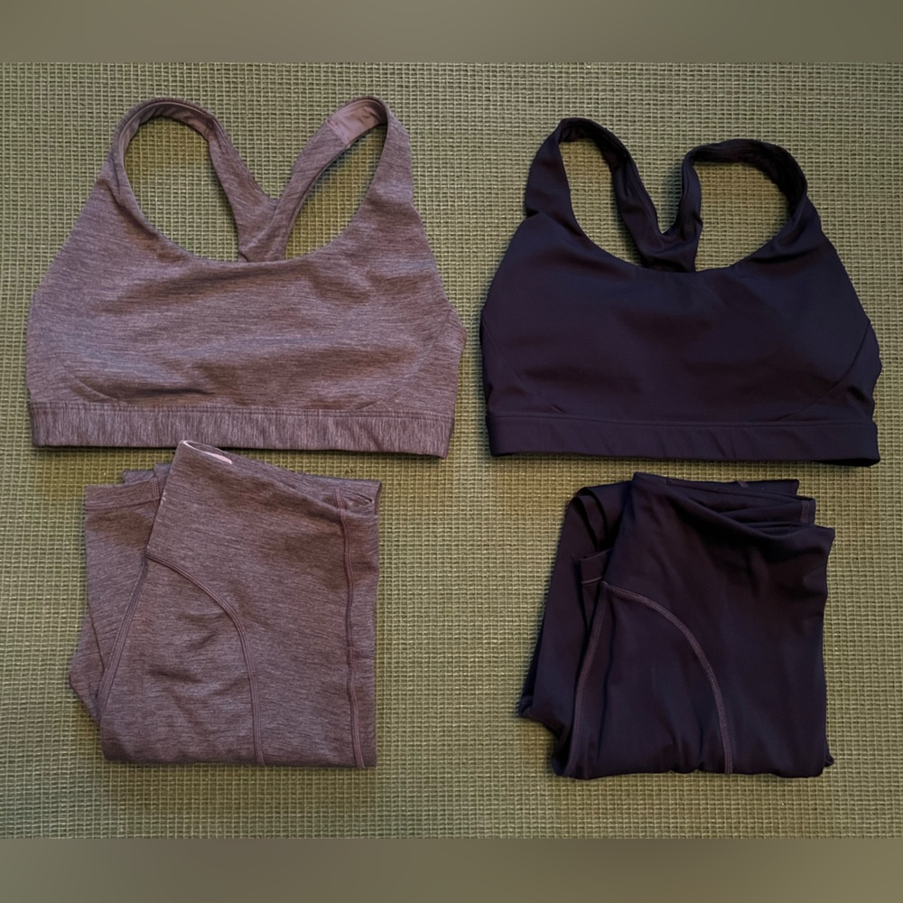 Athleta ultimate stash 7/8 leggings with matching bra bundle